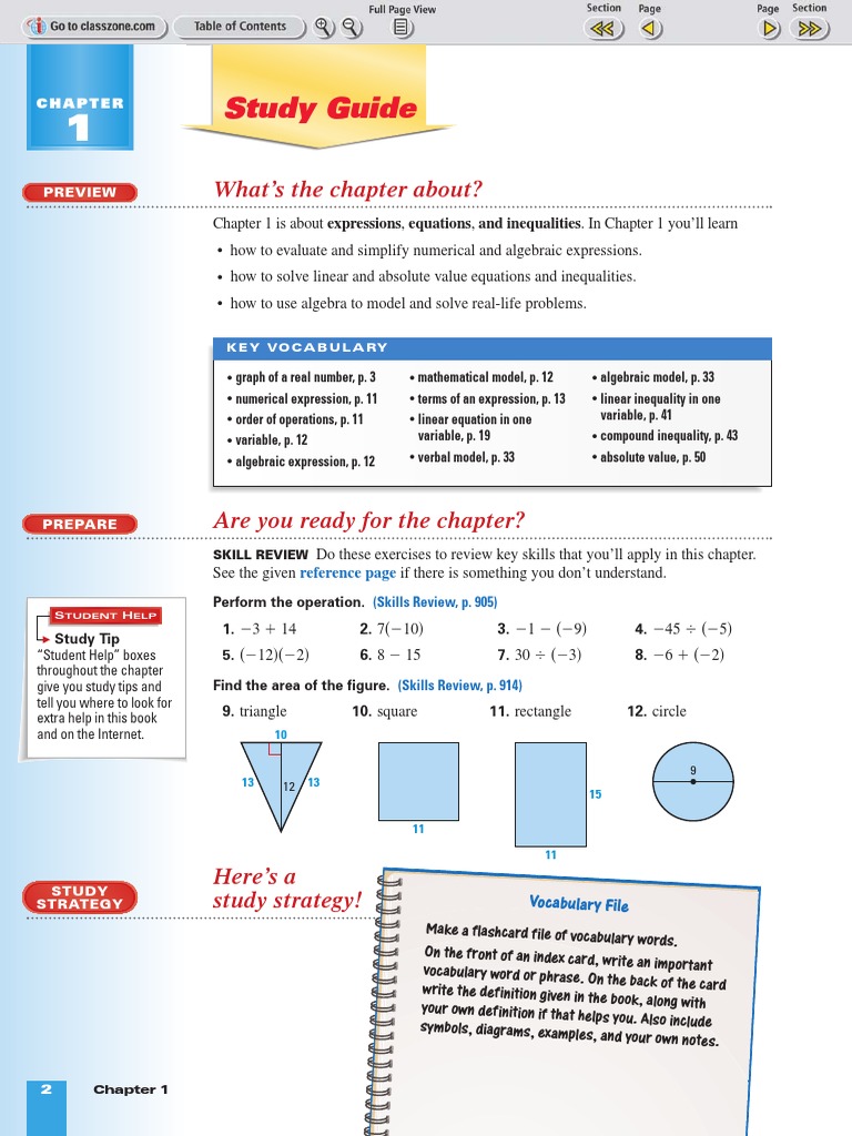 1.0sg Equations and Inequalities - Study Guide | PDF | Equations ...