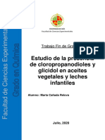 Estudio de La Presencia de Cloropropanodioles y Glicidol en Aceites Vegetales y Leches Infantiles