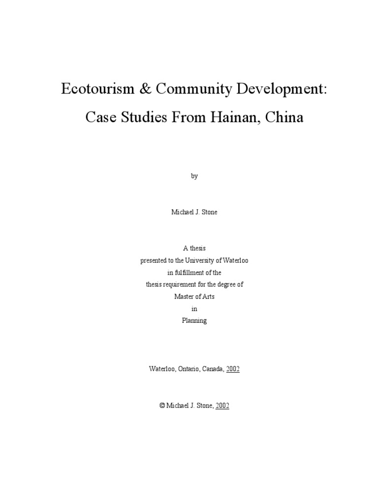 Image Result For Figure From Ecotourism And Its Potential For Community Development In