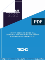 Informe 2022 Impacto Socioeconómico de La Emergencia Sanitaria Por COVID-19 en 55 Asentamientos de Montevideo
