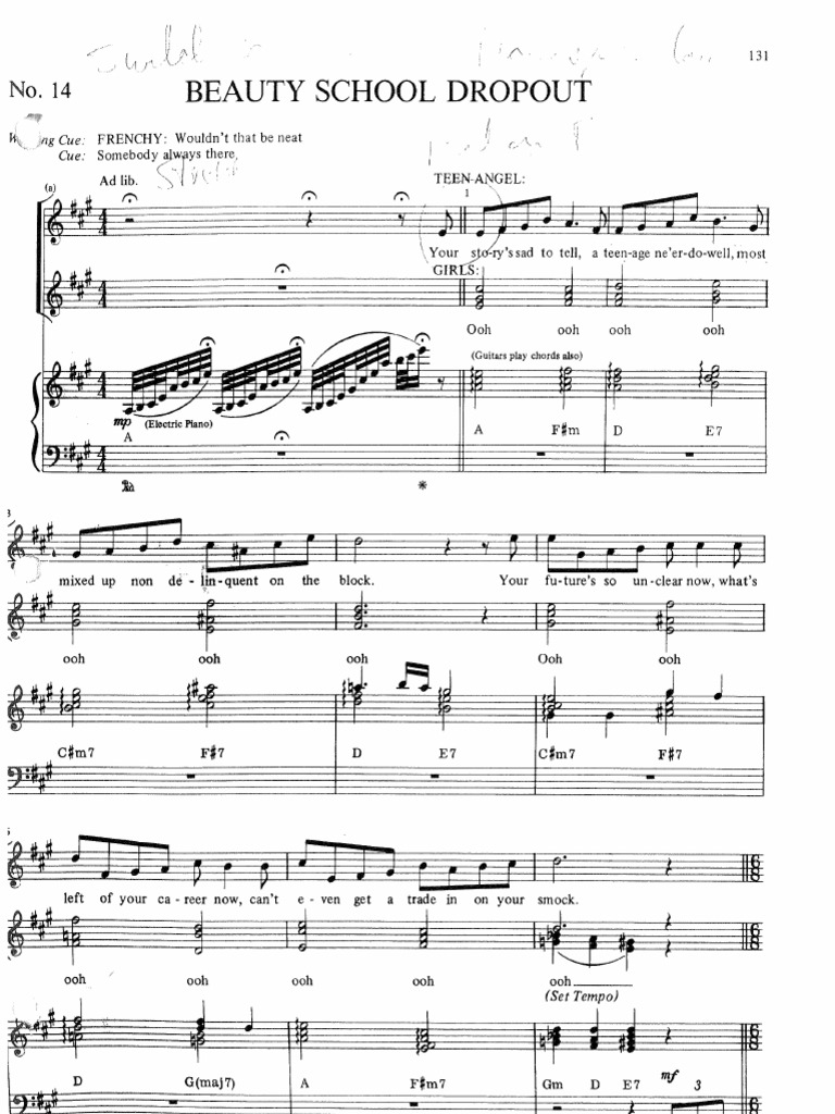 Beauty School Dropout (Grease) PDF