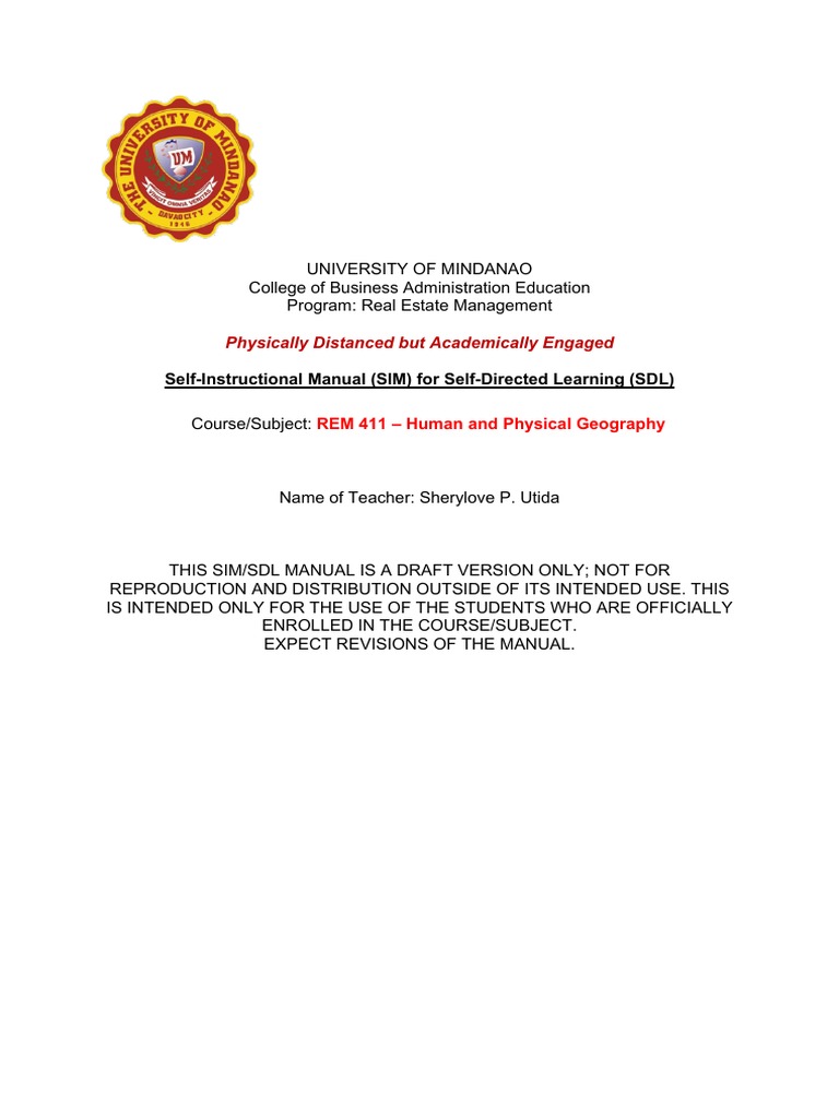 Rem 411 Module1 Pdf Geography Earth Sciences