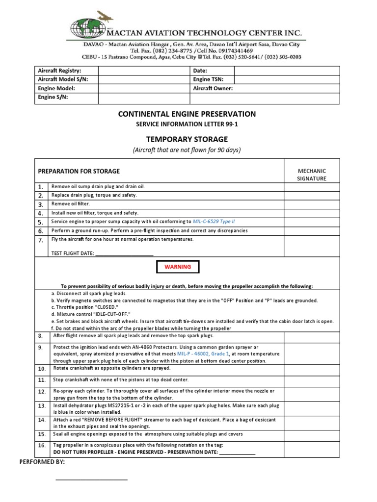 Aircraft Engine Preservation Guide | PDF | Internal Combustion Engine ...