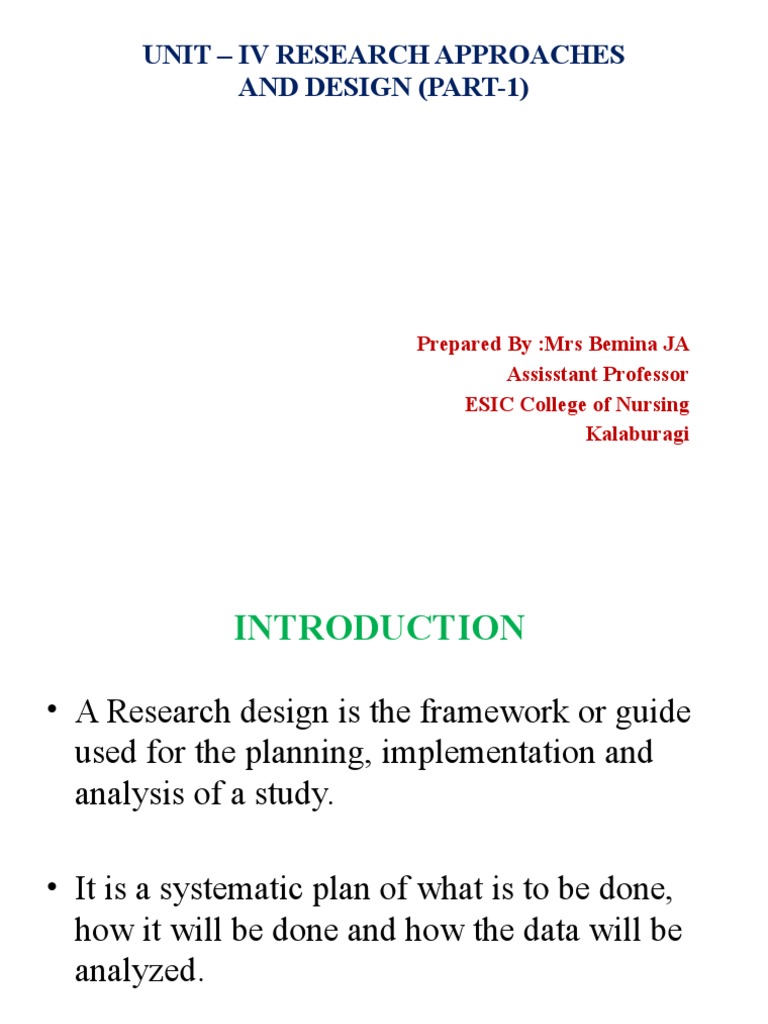 Nursing Research Design Overview | PDF | Experiment | Design Of Experiments