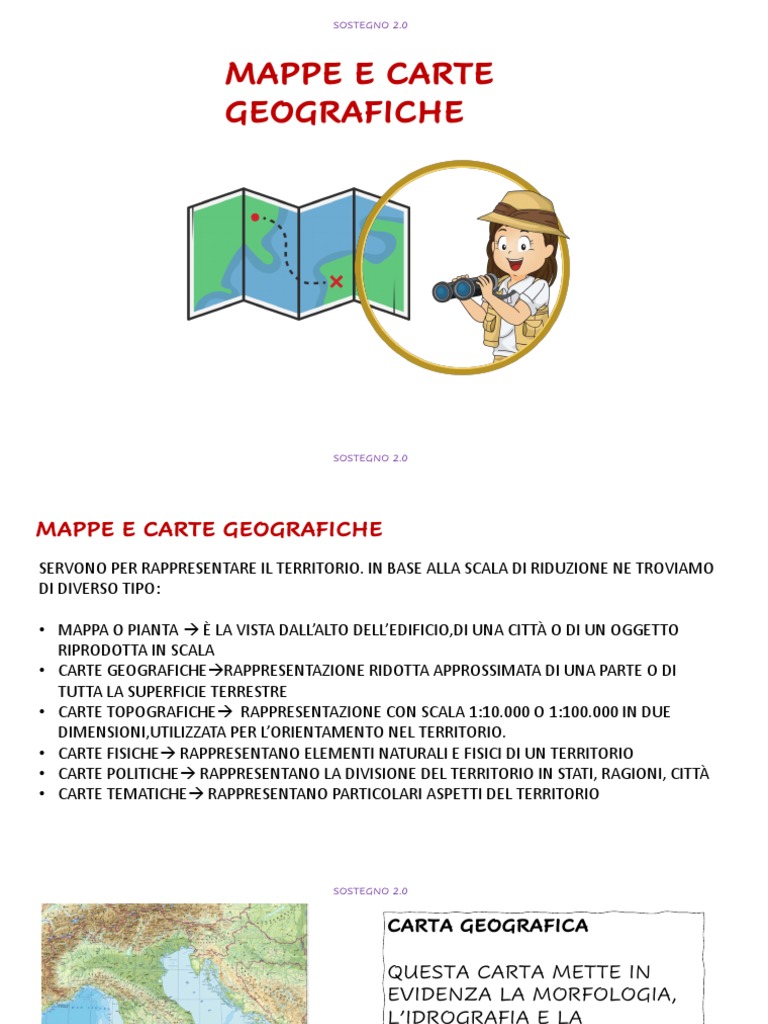 Mappe e Carte Geografiche Schede Didattiche Per La Scuola Primaria | PDF