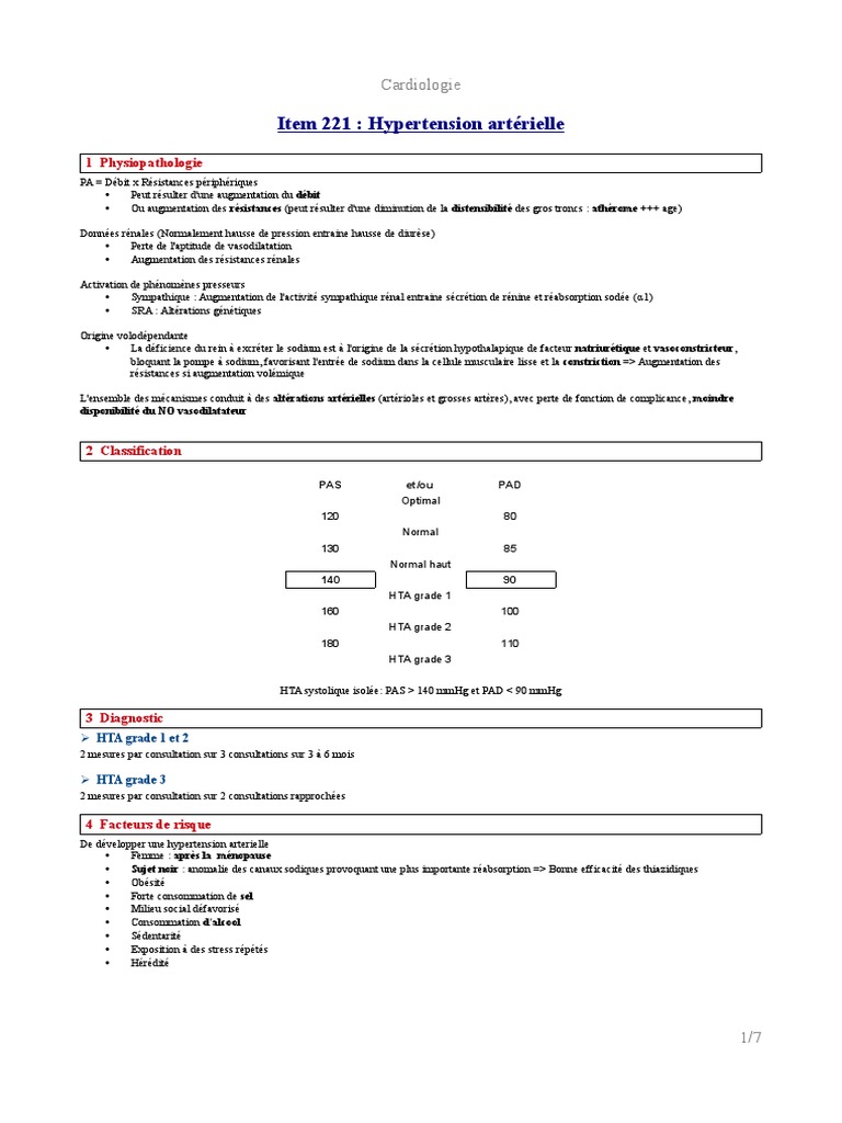 Hypertension artérielle : diagnostic et risques | PDF | Hypertension ...