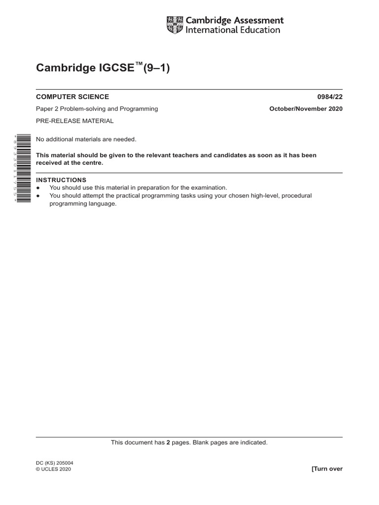 Cambridge igcse 9 1 computer science 0984 22 pdf hard disk