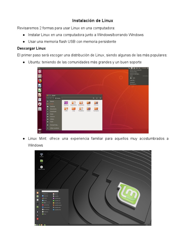 Guía de Instalación de Linux Paso a Paso | PDF | Distribución de Linux ...