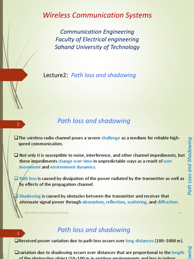 Path Loss and Shadowing in Wireless Systems | PDF | Computers ...