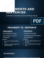 2.1 Fragment and Sentence