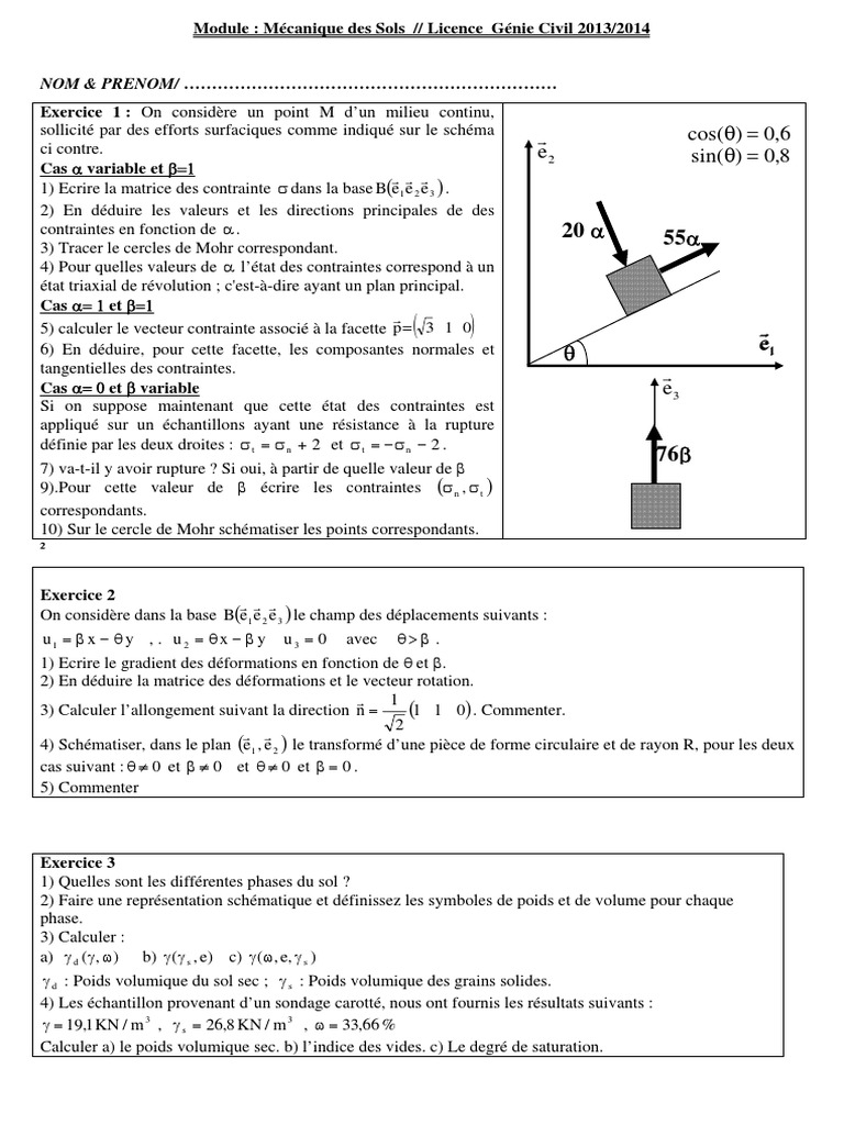CC1 2013 2014 | PDF | Mécanique | Physique appliquée et interdisciplinaire