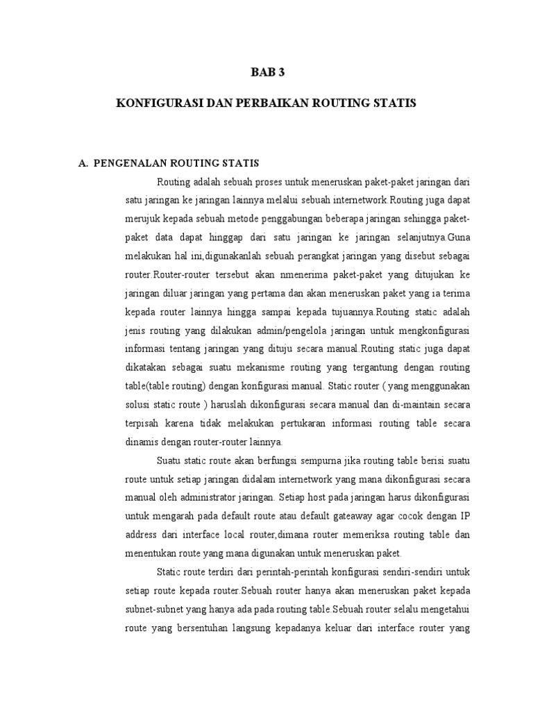 Bab 3 Routing Statis | PDF