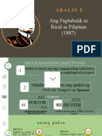 Ang Pagbabalik Ni Rizal Sa Pilipinas Unang Bahagi