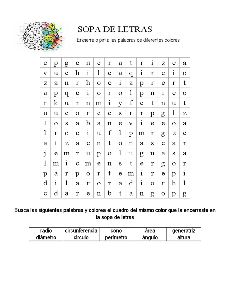 Sopa de Letra Matemática Angulo Circunferencia | PDF | Triángulo ...