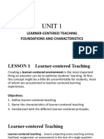 UNIT 1 Learner-Centered Teaching