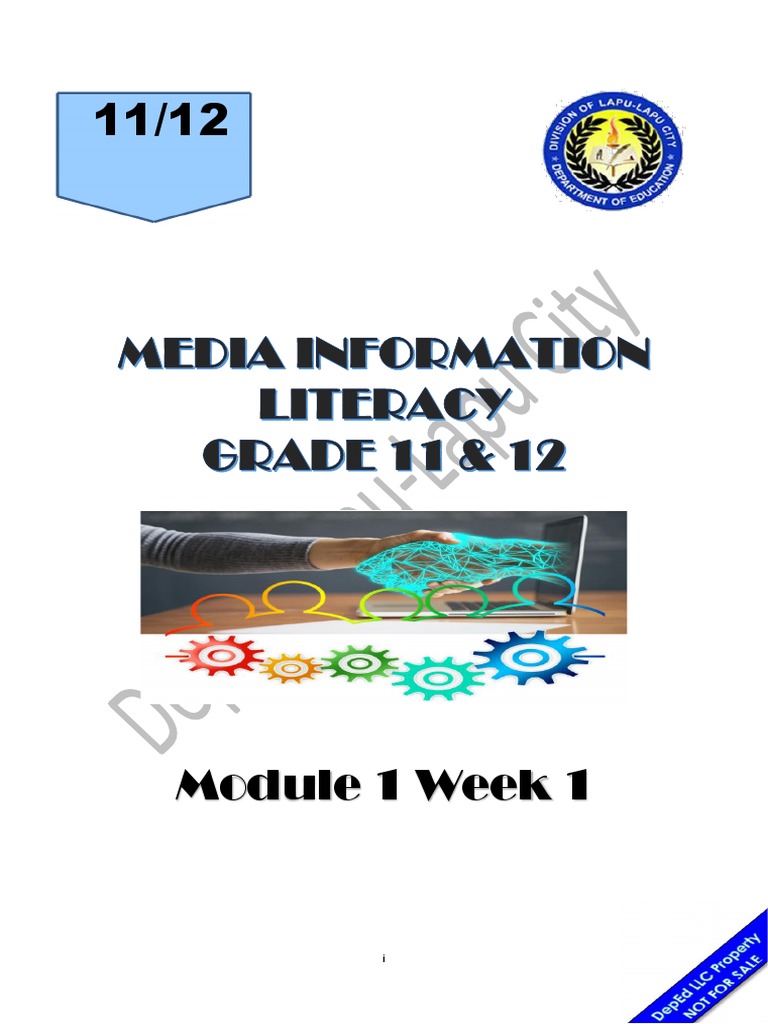 Media In Information Literacy1 Q1 M1 W1 Pdf Media Communication