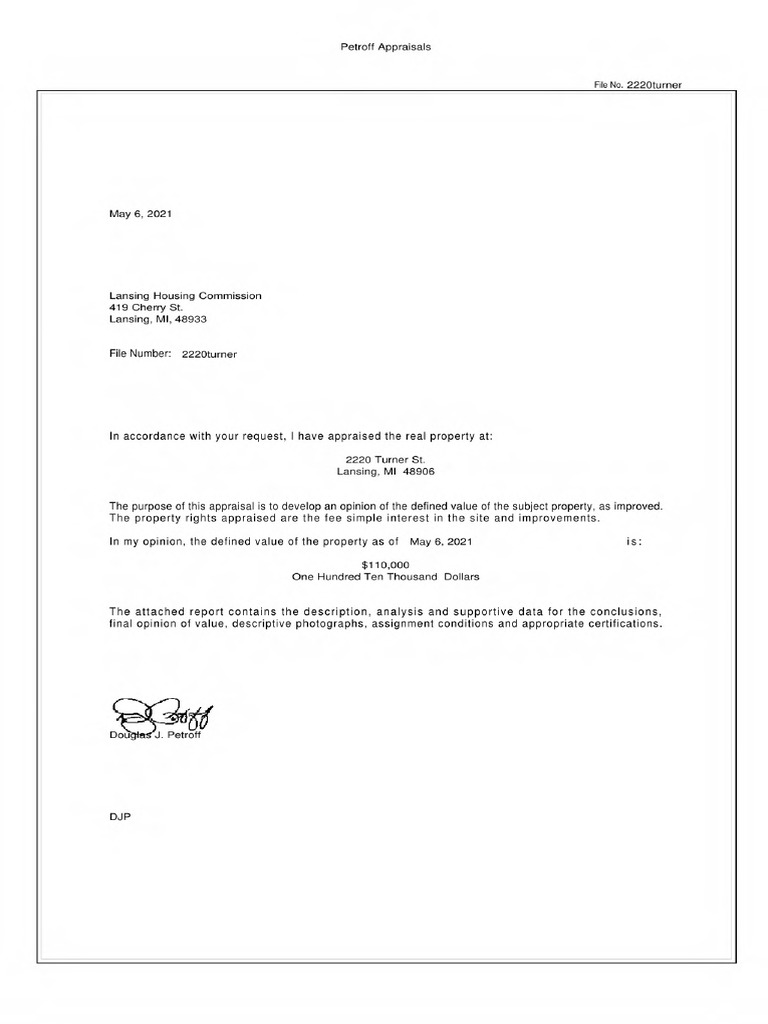 Lansing Housing Commission's Sale Documents Submitted To HUD PDF