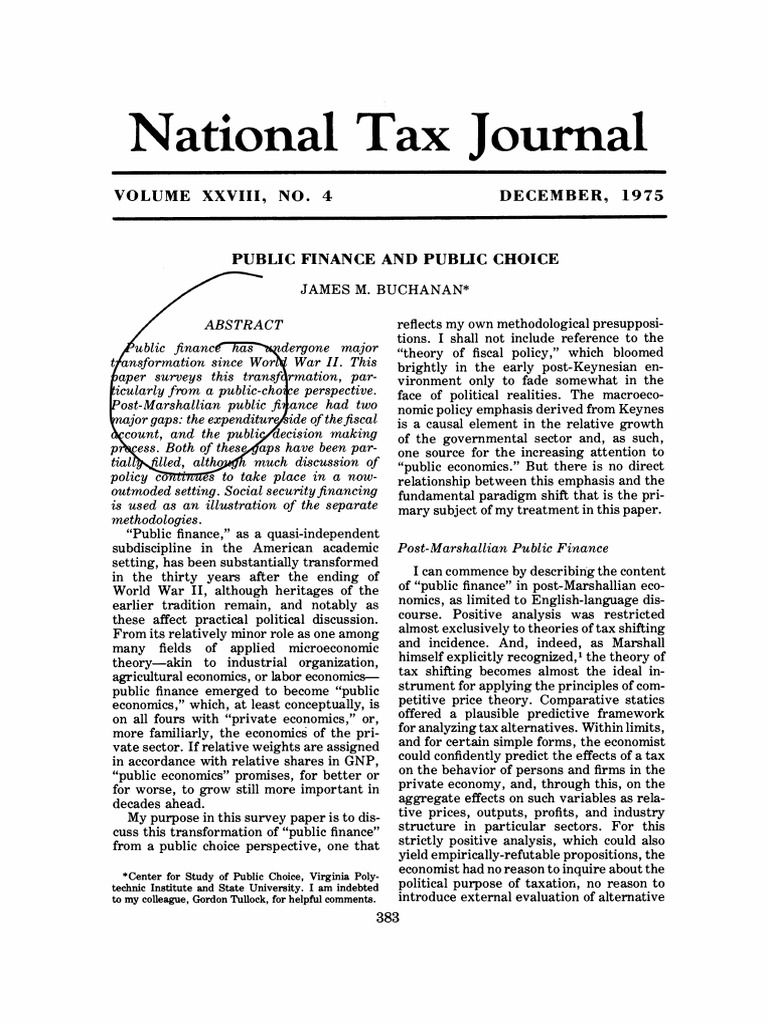 Buchanan 1975 | PDF | Economics | Public Choice