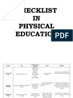 PE checklist tracks fitness activities