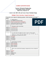 R19 Mech Machine Design Sample Questions Bank