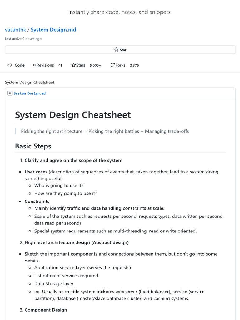 System Design Cheat Sheet | PDF