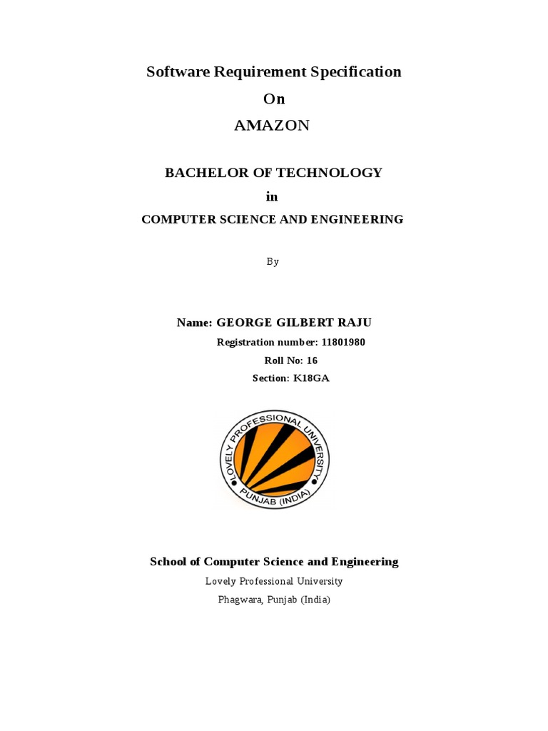 Amazon SRS for E-Commerce System | PDF | Login | Payments