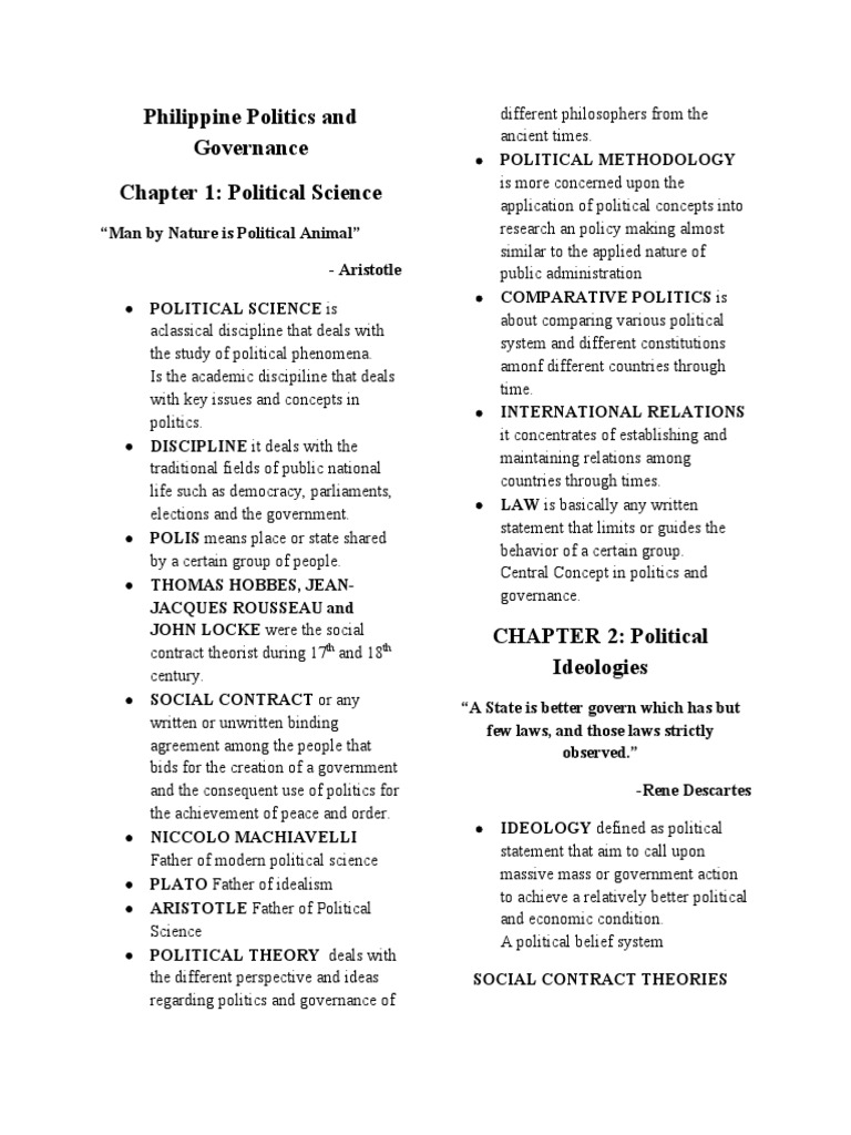 Philippine Politics and Governance Overview | PDF | Government | Power ...