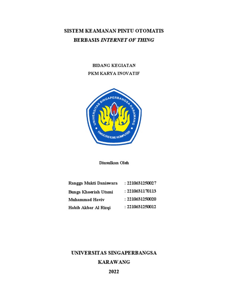 Sistem Keamanan Pintu Berbasis Iot | PDF