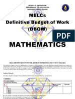 MELCs Math DBOW 2022 2023