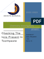 Chemistry Investigatory Project On Ions in Toothpaste Compress