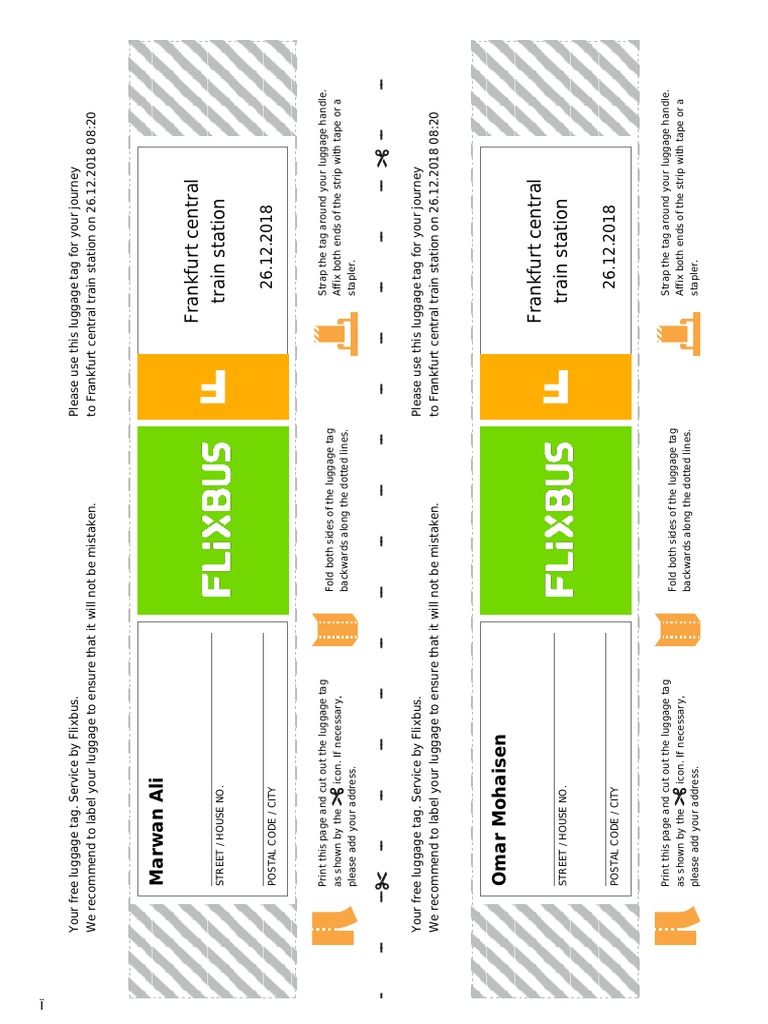 FLIX Luggage Tags 1020130627 PDF Written Communication