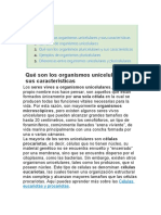 Características y tipos de organismos unicelulares