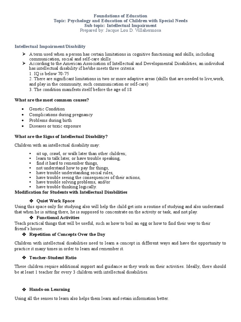 Educating Children with Special Needs | PDF | Intellectual Disability ...
