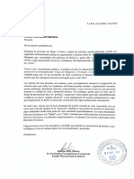 Carta de Áñez A Naciones Unidas Por El Cerco Contra Santa Cruz