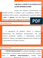 Cap - Iiº Génese, Conceito e Objecto Do Estudo Das Relações Internacioanis