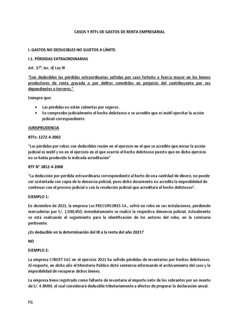 Modelo de Casos y RTF de Gastos de Renta Empresarial | Descargar gratis ...