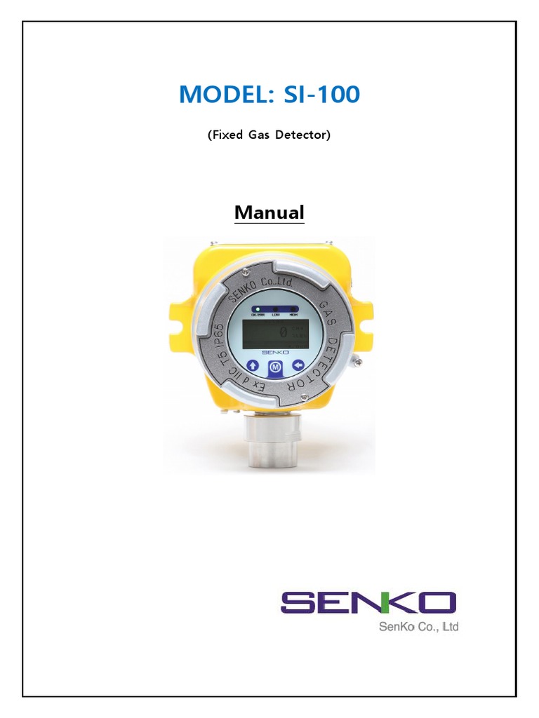 SI-100 Gas Detector User Manual | PDF | Calibration | Sensor