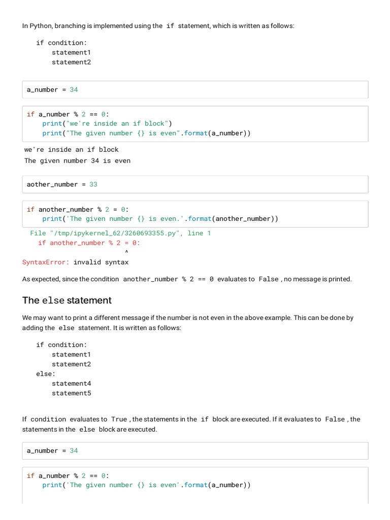 Python Branching and Loops Download Free PDF Computer Programming