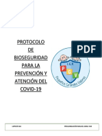 Protocolo de Bioseguridad para La Prevención y Atención Covid