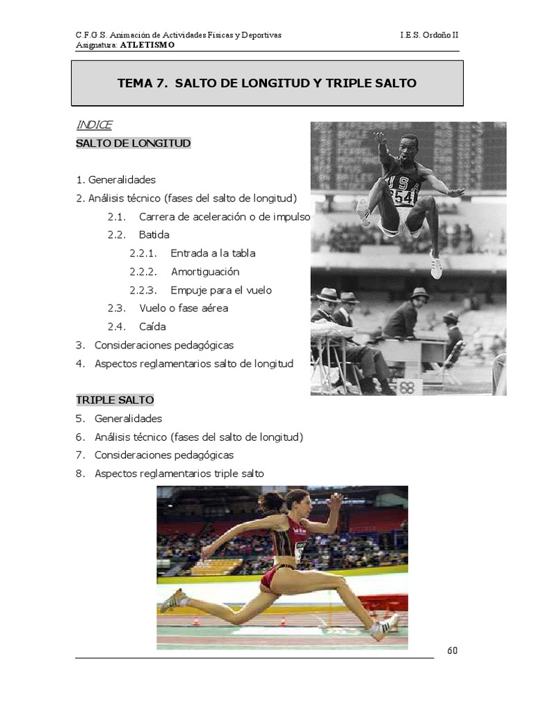 Salto de Longitud Triple Salto | PDF | Deporte del atletismo | Corriendo