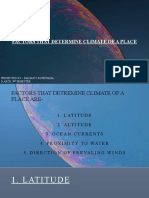 Factors That Determine Climate of A Place