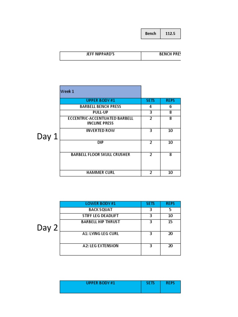 Jeff Nippard Bench Press Specialization Program PDF Recreation