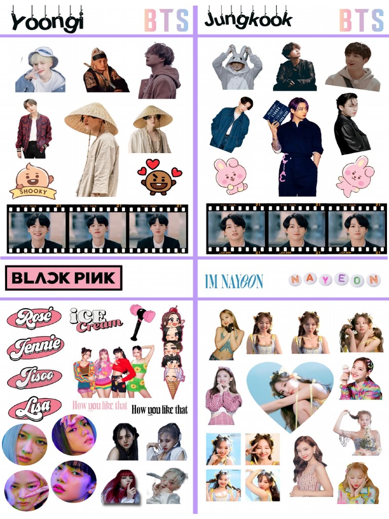 Stickers para Imprimir Kpop PDF