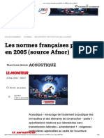 Les Normes Françaises Publiées en 2005 (Source Afnor)