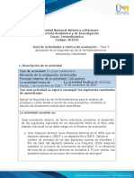 Guía de Actividades y Rúbrica de Evaluación - Unidad 2 - Fase 5 - Aplicación de La Segunda Ley de La Termodinámica en Situaciones Industriales