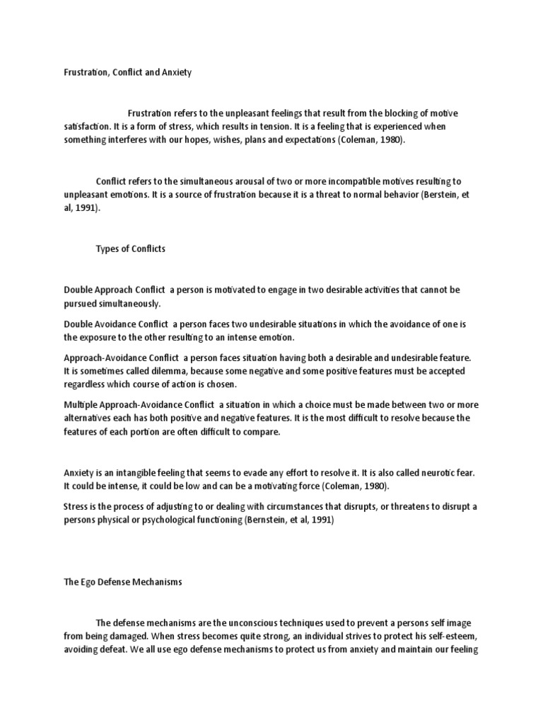 Understanding Frustration and Anxiety | PDF | Anxiety | Id