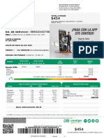 Factura de energía eléctrica con detalles de consumo y cargo total de $454