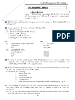 CA Inter Cost & Management Accounting Marginal Costing Problems