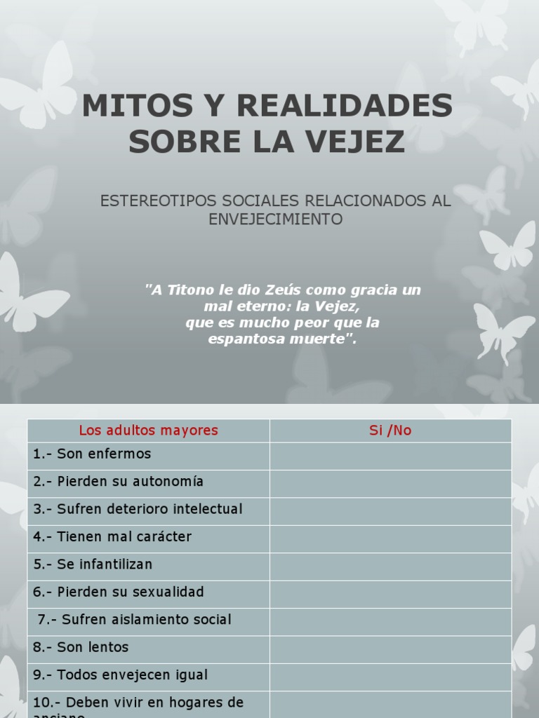 Mitos sobre la vejez y la realidad social | PDF | Vejez | Memoria