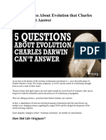 Five Questions About Evolution That Charles Darwin Can't Answer - CC